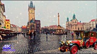 February Snowfall in Prague 2025! A Magical Walk Through the City Centre! ️ #4k