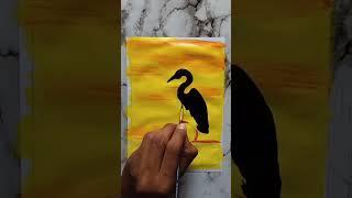 Drawing sunset scenery  with acrylic colors #shorts #youtubeshorts #art #drawing