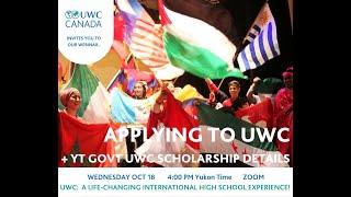 YT Govt UWC Scholarship Application Details