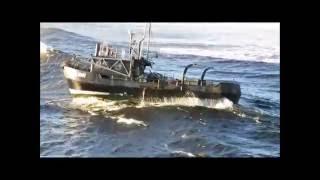 ''GRACE MARY''  crossing the Greymouth Bar .Westcoast New Zealand. (C) BJHunter.