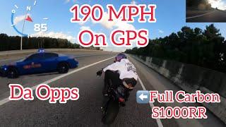 Full Carbon S1000RR Absolutely destroys highway / 190 mph gps