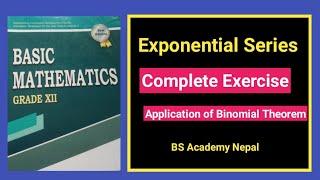 Exponential Series Complete Exercise || exponential and logarithmic series class 12 #nebclass12