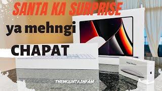 Surprise!! Seems like Santa arrived || #apple || Macbook Pro M1 max || desktour | the Mountain Fam