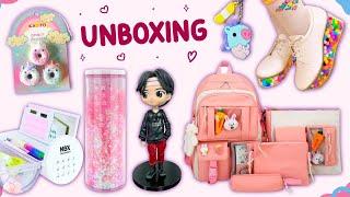 MY NEW SCHOOL SUPPLIES UNBOXING - BTS SUPPLIES REVIEW - NEW CLEAR SHOES UNBOXING