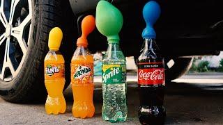 #shorts Crushing Crunchy And Soft Things By Car Juice Mirina, Cola, Sprite, Balloon