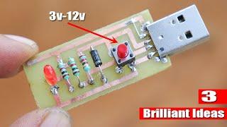 3 Popular Electronics Ideas With USB, POT, Transistors,LED's