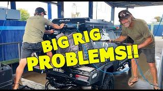 BIG RIG PROBLEMS | HOW DO YOU GET UP TO WASH YOUR ROOF? LIFTED CHEVY AT THE CAR WASH | LIVE BIG!!