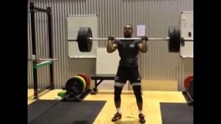 My PB of 111kg power clean & jerk (BW@79kgs)