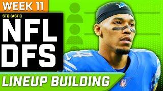 Week 11 NFL DFS: Single Lineup Sim Building | NFL DFS Strategy