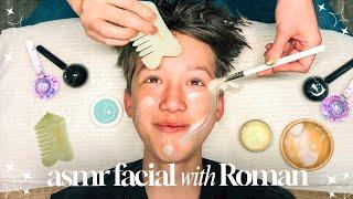 ASMR Facial with my son Roman