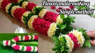 Flower malai making in tamil/அரளிப்பூ மாலை கட்டுவது எப்படி /flower malai kattuvathu eppadi