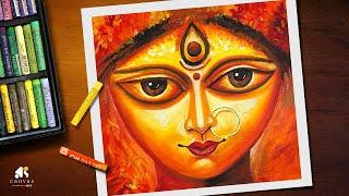 Maa Durga drawing with oil pastel / Maa Durga drawing easy / Maa Durga drawing step by step