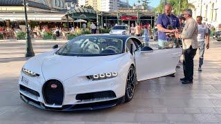 Supercars in Monaco 2021- Bugatti Chiron & Pur Sport, Lamborghini Huracan, Ferrari F8, AMG GTR Black