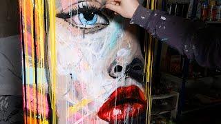 How To Paint Pop Art Painting with Abstract Painting Background | Lola