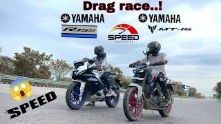 YAMAHA R15M VS YAMAHA MT 15 || DRAG RACE || @DRAGGER_JATIN