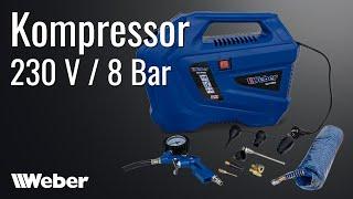 Der mobile Druckluft Helfer mit viel Zubehör - Tragbarer Kompressor 230 V 8 Bar