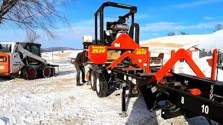 Sawmill Start Up! TimberKing 2520 Portable Sawmill Sawing Logs!