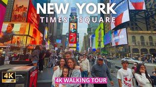 [4K] Walking tour of Times Square in New York City USA Immersive Sound [4K Ultra HD/60fps]