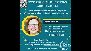 Act 20: Are your materials and instruction explicit and systematic, and do they contain 3-cueing?