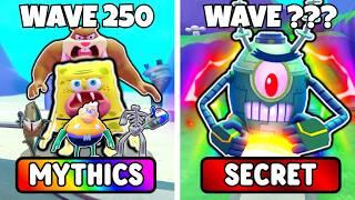 5 MYTHICS VS SECRET FORMULA CYBORG PLANKTON (SpongeBob Tower Defense)