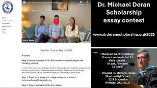 2025 Dr. Michael Doran Scholarship essay contest announcement