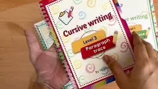 English Cursive Writing Practice Book set for Kindergarten Kids. Suitable for 4-7 Years.