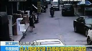 Wenzhou: Thieves steal a handbag and...围追堵截 众人合力擒歹徒