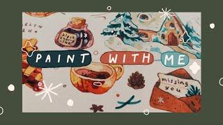 Cosy, Festive Paint With Me  December's Patreon Printable!