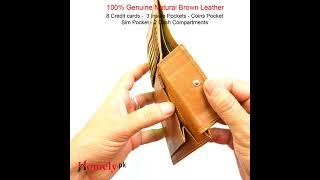 Natural Brown Genuine Leather Wallet For Men - Homely.pk