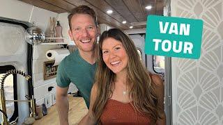 VAN TOUR | DIY ProMaster Campervan for Family of 3 | Fold-Away Crib, Recirculating Shower, Projector