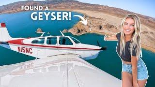 Epic Desert Aerial View: Flying over a Geyser in a Beechcraft Bonanza!