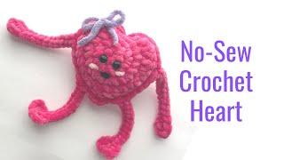 CROCHET LEGGY HEART - NO SEW!! How to crochet a heart for beginners / NO-SEW CROCHET ANIMALS