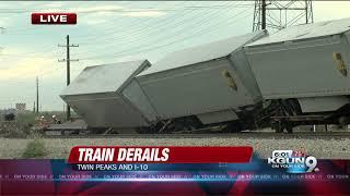 Train derailment closes I-10 frontage road between