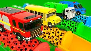 Rain Rain Go Away + Wheels on the Bus Song | Color Balls in Tubes | Baby Nursery Rhymes & Kids Songs