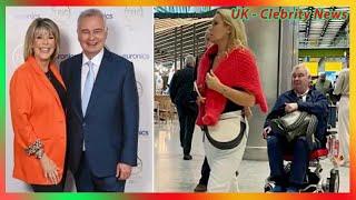 Eamonn Holmes returns to UK in his wheelchair with girlfriend after Ruth calls in lawyer