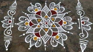 Friday special lotus kolam 3*2dots Anu'sworld small beautiful rangoli design