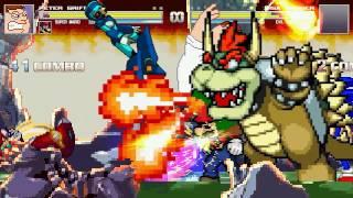 AN Mugen Request #860:  Peter, Mario, Sonic, MegaMan X VS Bowser, Evil Homer, Omega Zero & Bass