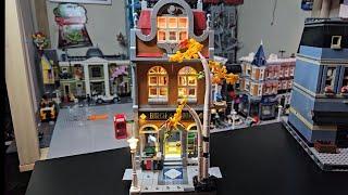 My First Lego Light Kit! Adding the Briksmax Lights to the Lego Modular Bookshop!