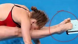 Team USA diver Alison Gibson midair collision with board #parisolympics2024