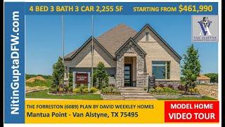 Forreston Plan By David Weekley Homes in Mantua Point in Van Alstyne, TX Van Alstyne Model Home Tour