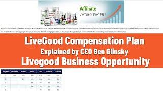 Livegood Compensation Plan Explained by CEO Ben Glinsky -Livegood Business Opportunity