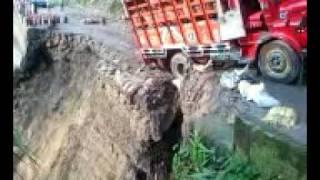 Gas Cylinder Truck that wa taken down by the land slide, near pagla Jhora, darjeeling.