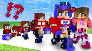 JJ Optimus Prime Life Cycle - Birth to Adult with Girl and Mikey - Maizen Minecraft Animation