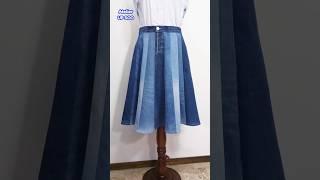 How to make a fabulous skirt from old jeans / Upcycling old clothes /diy skirt #short #sewing #jeans
