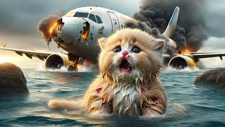 Plane crash -  What is Fate of Cat family! #cat #cutecat  #aicat