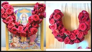 How To Make Flower Garland For God | Rose Flower Mala Making | DIY | Garland Making At Home