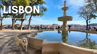 Lisbon PORTUGAL Walking Tour 4K | Principe Real & Sao Pedro de Alcantara