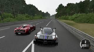 Forza 7 Drag Race: Pagani Huayra BC vs Tuned RTR Mustang vs Lykan Hypersport vs Ferrari 812