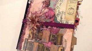 Altered Composition Book transformed - part 1 - into a Vintage Junk Journal - Flip through