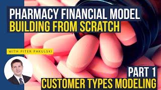 Pharmacy financial model / business plan from scratch. Part 1. Customer types modeling. MS Excel.